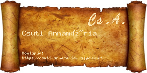 Csuti Annamária névjegykártya