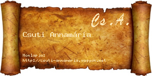 Csuti Annamária névjegykártya